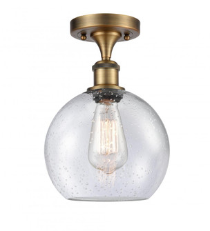 Athens - 1 Light - 8 inch - Brushed Brass - Semi-Flush Mount (3442|516-1C-BB-G124-8)