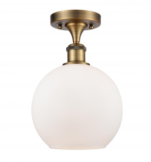 Athens - 1 Light - 8 inch - Brushed Brass - Semi-Flush Mount (3442|516-1C-BB-G121-8)
