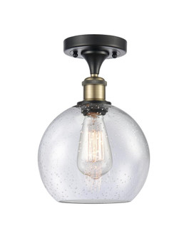 Athens - 1 Light - 8 inch - Black Antique Brass - Semi-Flush Mount (3442|516-1C-BAB-G124-8-LED)