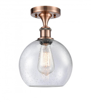 Athens - 1 Light - 8 inch - Antique Copper - Semi-Flush Mount (3442|516-1C-AC-G124-8-LED)