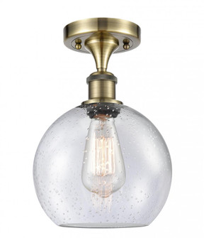 Athens - 1 Light - 8 inch - Antique Brass - Semi-Flush Mount (3442|516-1C-AB-G124-8)