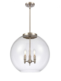 Athens - 3 Light - 18 inch - Brushed Satin Nickel - Stem hung - Pendant (3442|221-3S-SN-G122-18)