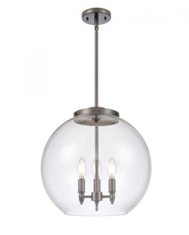 Athens - 3 Light - 16 inch - Oil Rubbed Bronze - Stem hung - Pendant (3442|221-3S-OB-G122-16)