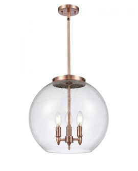 Athens - 3 Light - 16 inch - Antique Copper - Cord hung - Pendant (3442|221-3S-AC-G124-16)