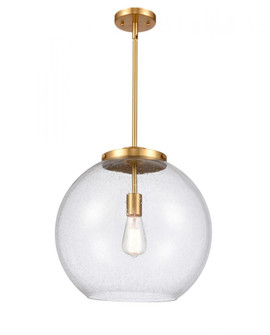 Athens - 1 Light - 16 inch - Satin Gold - Stem Hung - Pendant (3442|221-1S-SG-G124-16-LED)