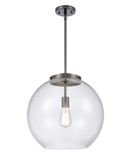 Athens - 1 Light - 16 inch - Matte Black - Stem Hung - Pendant (3442|221-1S-BK-G122-16-LED)