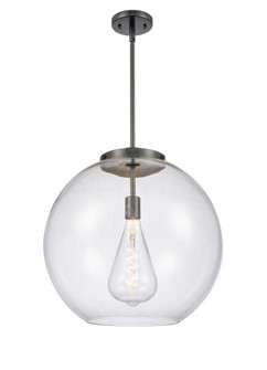 Athens - 1 Light - 18 inch - Matte Black - Cord hung - Pendant (3442|221-1S-BK-G122-18)