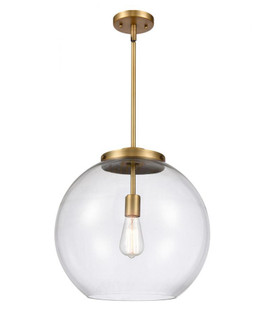 Athens - 1 Light - 16 inch - Brushed Brass - Stem Hung - Pendant (3442|221-1S-BB-G122-16)
