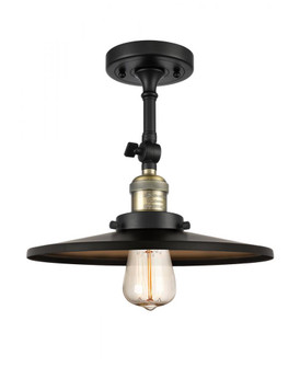 Railroad - 1 Light - 12 inch - Black Antique Brass - Adjustable Semi-Flush Mount (3442|201F-BAB-MFR-BK-12-LED)