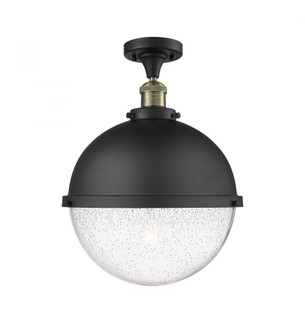 Hampden - 1 Light - 13 inch - Black Antique Brass - Semi-Flush Mount (3442|517-1CH-BAB-HFS-124-BK-LED)