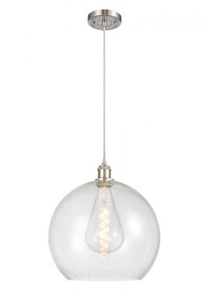 Athens - 1 Light - 14 inch - Brushed Satin Nickel - Cord hung - Pendant (3442|516-1P-SN-G124-14)