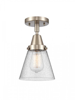 Cone - 1 Light - 6 inch - Brushed Satin Nickel - Semi-Flush Mount (3442|447-1C-SN-G64-LED)