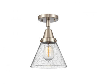 Cone - 1 Light - 8 inch - Brushed Satin Nickel - Semi-Flush Mount (3442|447-1C-SN-G44-LED)