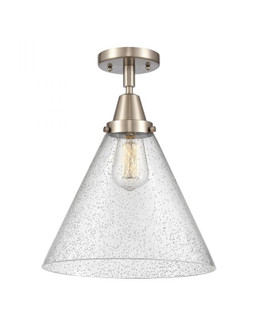 Cone - 1 Light - 12 inch - Brushed Satin Nickel - Semi-Flush Mount (3442|447-1C-SN-G44-L)