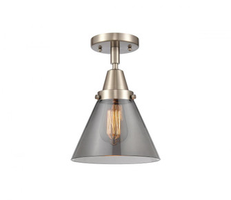 Cone - 1 Light - 8 inch - Brushed Satin Nickel - Semi-Flush Mount (3442|447-1C-SN-G43-LED)