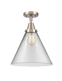Cone - 1 Light - 12 inch - Brushed Satin Nickel - Semi-Flush Mount (3442|447-1C-SN-G42-L)
