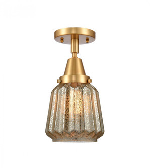 Chatham - 1 Light - 7 inch - Satin Gold - Semi-Flush Mount (3442|447-1C-SG-G146-LED)