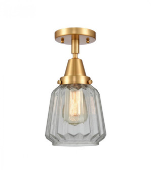 Chatham - 1 Light - 7 inch - Satin Gold - Semi-Flush Mount (3442|447-1C-SG-G142)