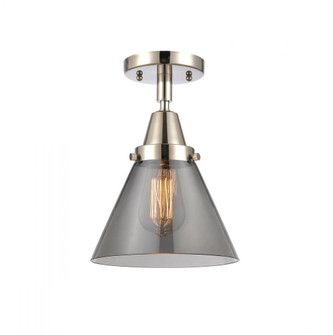 Cone - 1 Light - 8 inch - Polished Nickel - Semi-Flush Mount (3442|447-1C-PN-G43-LED)