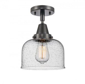 Bell - 1 Light - 8 inch - Matte Black - Semi-Flush Mount (3442|447-1C-BK-G74-LED)
