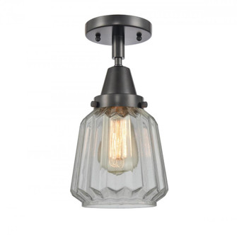 Chatham - 1 Light - 7 inch - Matte Black - Semi-Flush Mount (3442|447-1C-BK-G142-LED)