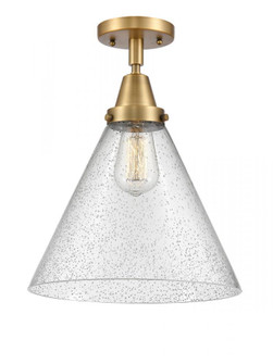 Cone - 1 Light - 12 inch - Brushed Brass - Semi-Flush Mount (3442|447-1C-BB-G44-L)