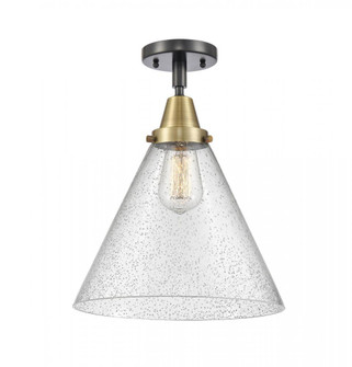 Cone - 1 Light - 12 inch - Black Antique Brass - Semi-Flush Mount (3442|447-1C-BAB-G44-L)