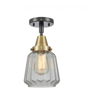 Chatham - 1 Light - 7 inch - Black Antique Brass - Semi-Flush Mount (3442|447-1C-BAB-G142-LED)