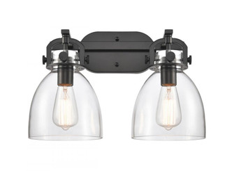 Newton Bell - 2 Light - 17 inch - Matte Black - Bath Vanity Light (3442|412-2W-BK-7CL)