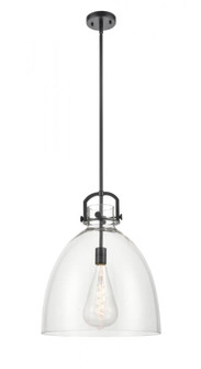 Newton Bell - 1 Light - 16 inch - Matte Black - Stem hung - Pendant (3442|412-1S-BK-16CL)