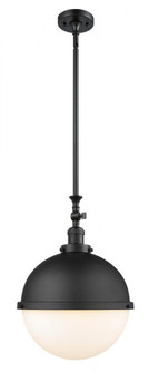 Hampden - 1 Light - 13 inch - Matte Black - Stem Hung - Pendant (3442|206-BK-HFS-121-BK-LED)