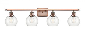 Athens - 4 Light - 36 inch - Antique Copper - Bath Vanity Light (3442|516-4W-AC-G122-6-LED)