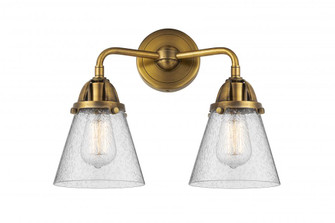 Cone - 2 Light - 14 inch - Brushed Brass - Bath Vanity Light (3442|288-2W-BB-G64-LED)