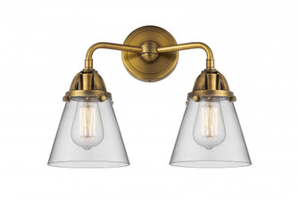 Cone - 2 Light - 14 inch - Brushed Brass - Bath Vanity Light (3442|288-2W-BB-G62-LED)