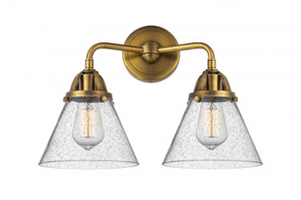 Cone - 2 Light - 16 inch - Brushed Brass - Bath Vanity Light (3442|288-2W-BB-G44-LED)