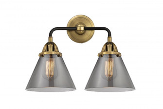 Cone - 2 Light - 16 inch - Black Antique Brass - Bath Vanity Light (3442|288-2W-BAB-G43-LED)
