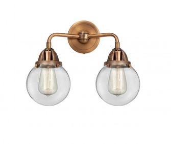 Beacon - 2 Light - 14 inch - Antique Copper - Bath Vanity Light (3442|288-2W-AC-G202-6)