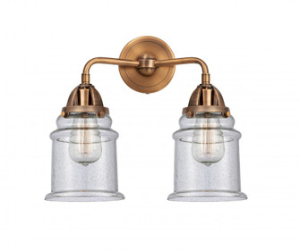 Canton - 2 Light - 14 inch - Antique Copper - Bath Vanity Light (3442|288-2W-AC-G184-LED)
