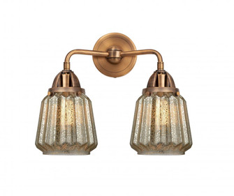 Chatham - 2 Light - 14 inch - Antique Copper - Bath Vanity Light (3442|288-2W-AC-G146-LED)