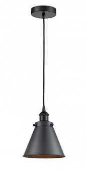 Appalachian - 1 Light - 8 inch - Matte Black - Cord hung - Mini Pendant (3442|616-1PH-BK-M13-BK-LED)