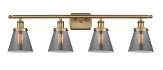Cone - 4 Light - 36 inch - Brushed Brass - Bath Vanity Light (3442|916-4W-BB-G63-LED)