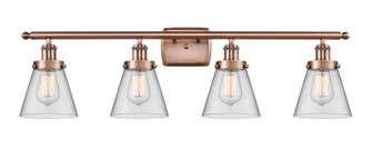 Cone - 4 Light - 36 inch - Antique Copper - Bath Vanity Light (3442|916-4W-AC-G62)