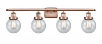 Beacon - 4 Light - 36 inch - Antique Copper - Bath Vanity Light (3442|916-4W-AC-G204-6)
