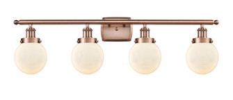 Beacon - 4 Light - 36 inch - Antique Copper - Bath Vanity Light (3442|916-4W-AC-G201-6-LED)