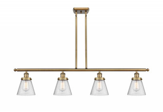 Cone - 4 Light - 48 inch - Brushed Brass - Stem Hung - Island Light (3442|916-4I-BB-G64)