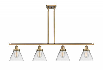 Cone - 4 Light - 48 inch - Brushed Brass - Stem Hung - Island Light (3442|916-4I-BB-G42-LED)