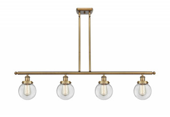 Beacon - 4 Light - 48 inch - Brushed Brass - Stem Hung - Island Light (3442|916-4I-BB-G202-6-LED)