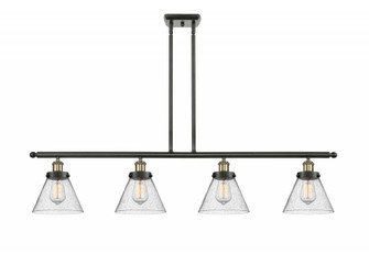 Cone - 4 Light - 48 inch - Black Antique Brass - Stem Hung - Island Light (3442|916-4I-BAB-G44-LED)