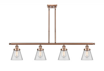 Cone - 4 Light - 48 inch - Antique Copper - Stem Hung - Island Light (3442|916-4I-AC-G62-LED)