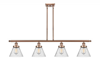Cone - 4 Light - 48 inch - Antique Copper - Stem Hung - Island Light (3442|916-4I-AC-G44)